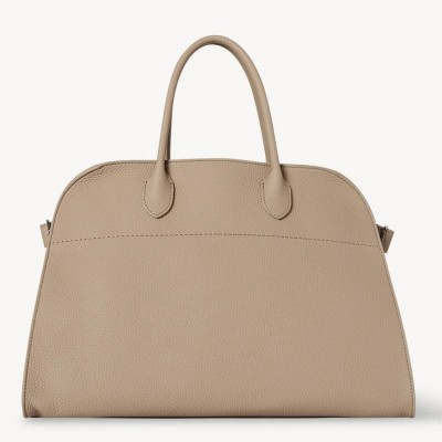 The Row Margaux 15 Top Handle Bag in Sand Grained Leather LDBS243779