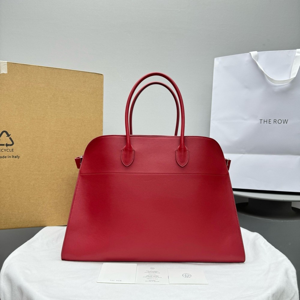 The Row Margaux 17 Top Handle Bag in Red Leather LDBS243770