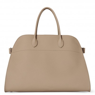 The Row Margaux 17 Top Handle Bag in Sand Grained Leather LDBS243775