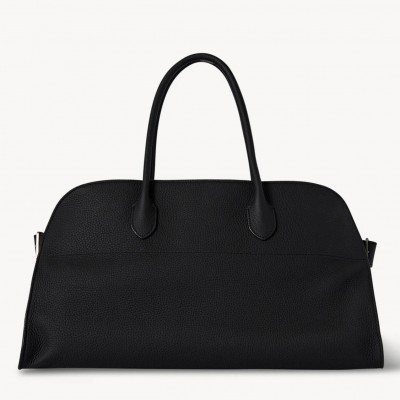 The Row Margaux EW Top Handle Bag in Black Grained Leather LDBS243780