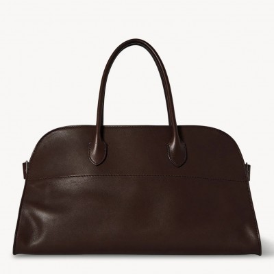 The Row Margaux EW Top Handle Bag in Chocolate Smooth Calfskin LDBS243750