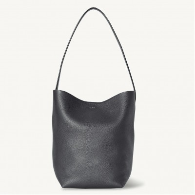 The Row Medium N/S Park Tote in Black Grained Leather LDBS243755