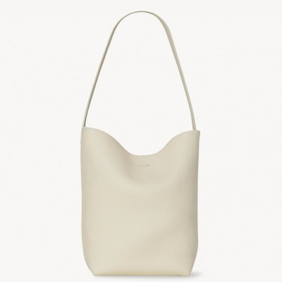 The Row Medium N/S Park Tote in Ivory Grained Leather LDBS243757