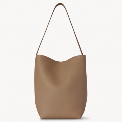 The Row Medium N/S Park Tote in Taupe Grained Leather LDBS243764