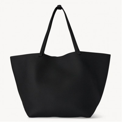 The Row Medium Park Tote in Black Grained Leather LDBS243769