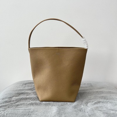 The Row Medium N/S Park Tote in Taupe Grained Leather