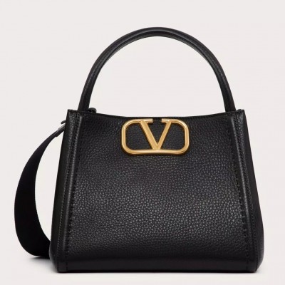 Valentino Alltime Medium Bag in Black Grained Calfskin LDBS245488