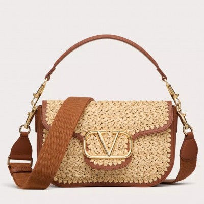 Valentino Alltime Shoulder Bag in Natural Raffia LDBS245495