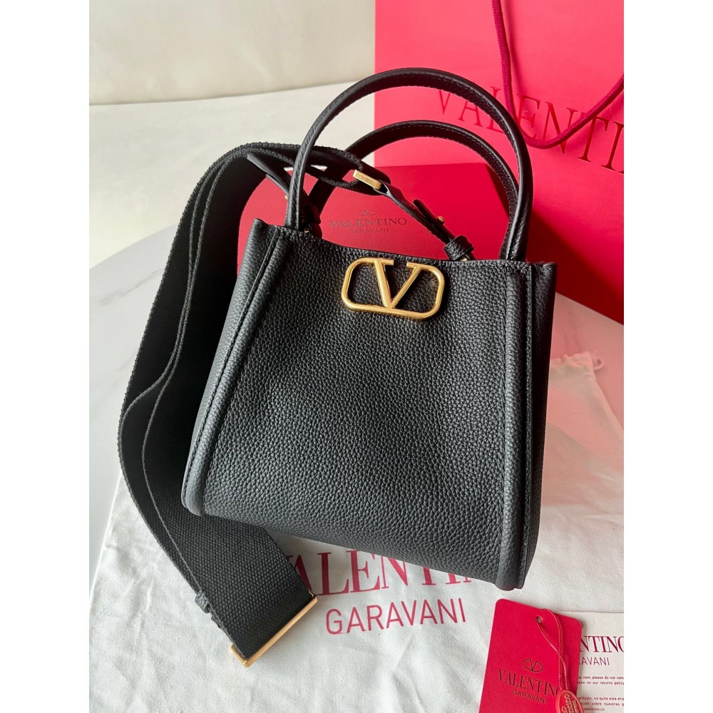 Valentino Alltime Small Bag in Black Grained Calfskin LDBS245498