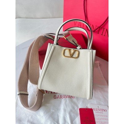 Valentino Alltime Small Bag in White Grained Calfskin LDBS245501