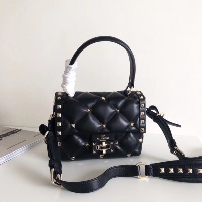 Valentino Candystud Mini Handbag In Black Lambskin LDBS245505