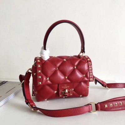 Valentino Candystud Mini Handbag In Red Lambskin LDBS245506