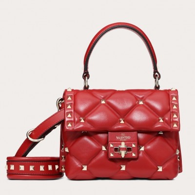 Valentino Candystud Mini Handbag In Red Lambskin LDBS245506