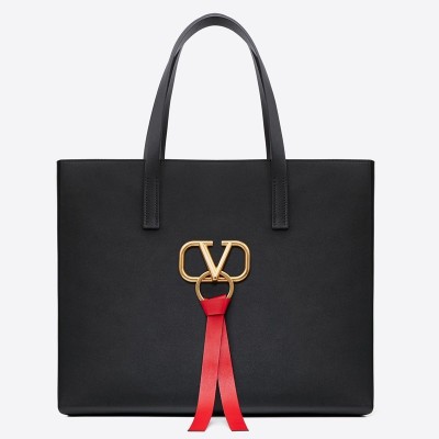 Valentino Garavani Black Large Vring Shopping Tote LDBS245513