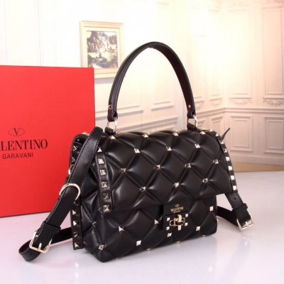 Valentino Garavani Black Quilted Candystud Top Handle Bag LDBS245515