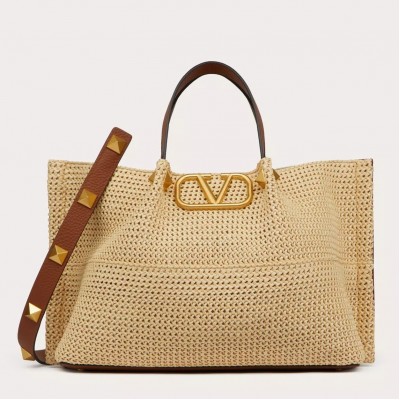 Valentino Garavani Medium Straw Summer Tote Bag LDBS245519