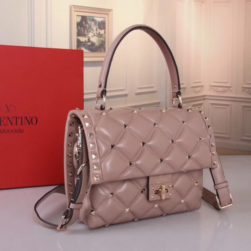 Valentino Garavani Poudre Quilted Candystud Top Handle Bag LDBS245527