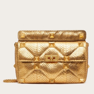 Valentino Large Roman Stud Chain Bag In Elaphe Skin LDBS245541