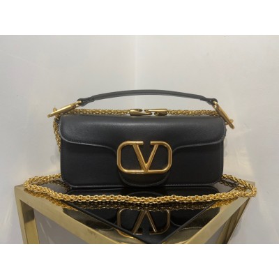 Valentino Loco Large Shoulder Bag In Black Calfskin LDBS245543