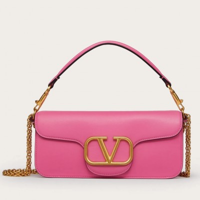 Valentino Loco Large Shoulder Bag In Pink Calfskin LDBS245545