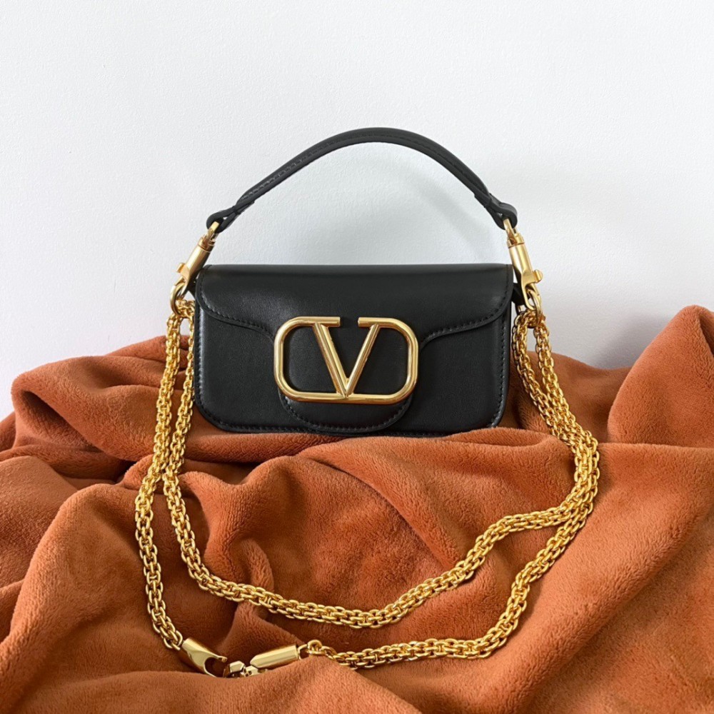 Valentino Loco Small Shoulder Bag In Black Calfskin LDBS245553