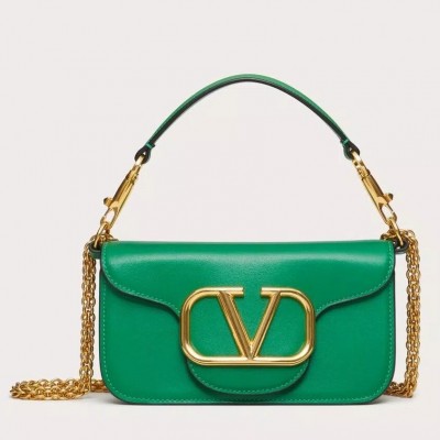 Valentino Loco Small Shoulder Bag In Green Calfskin LDBS245555