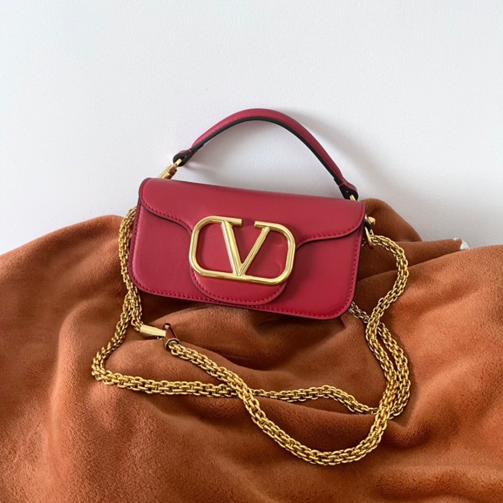 Valentino Loco Small Shoulder Bag In Red Calfskin LDBS245556