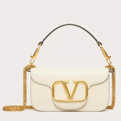 Valentino Loco Small Shoulder Bag In White Calfskin LDBS245557