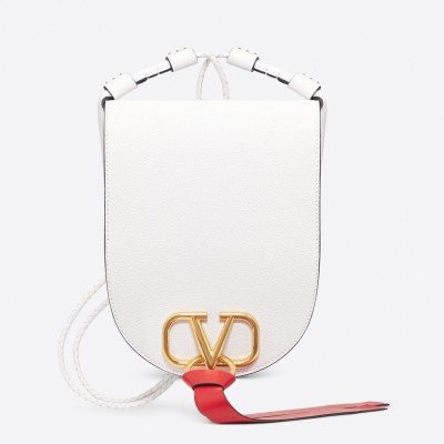 Valentino Medium Vring Crossbody Bag In White Goatskin LDBS245578