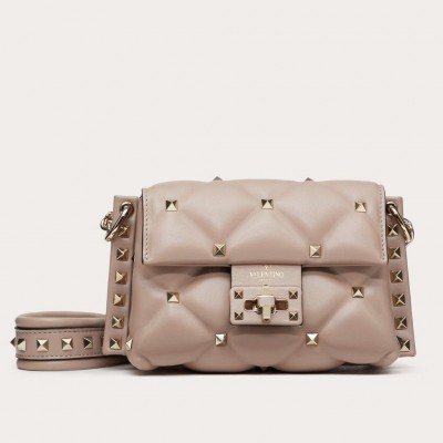 Valentino Mini Candystud Crossbody Bag In Poudre Lambskin LDBS245580