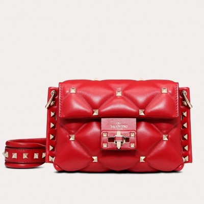 Valentino Mini Candystud Crossbody Bag In Red Lambskin LDBS245581