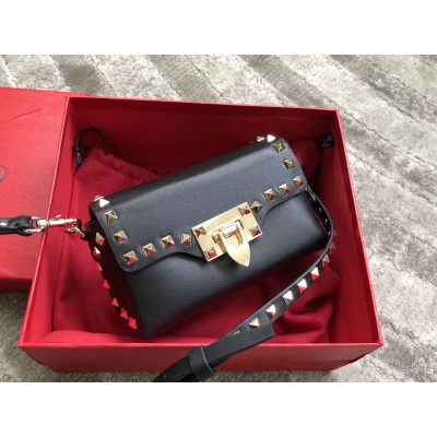 Valentino Mini Rockstud Crossbody Bag In Black Calfskin LDBS245582