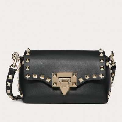 Valentino Mini Rockstud Crossbody Bag In Black Calfskin LDBS245582