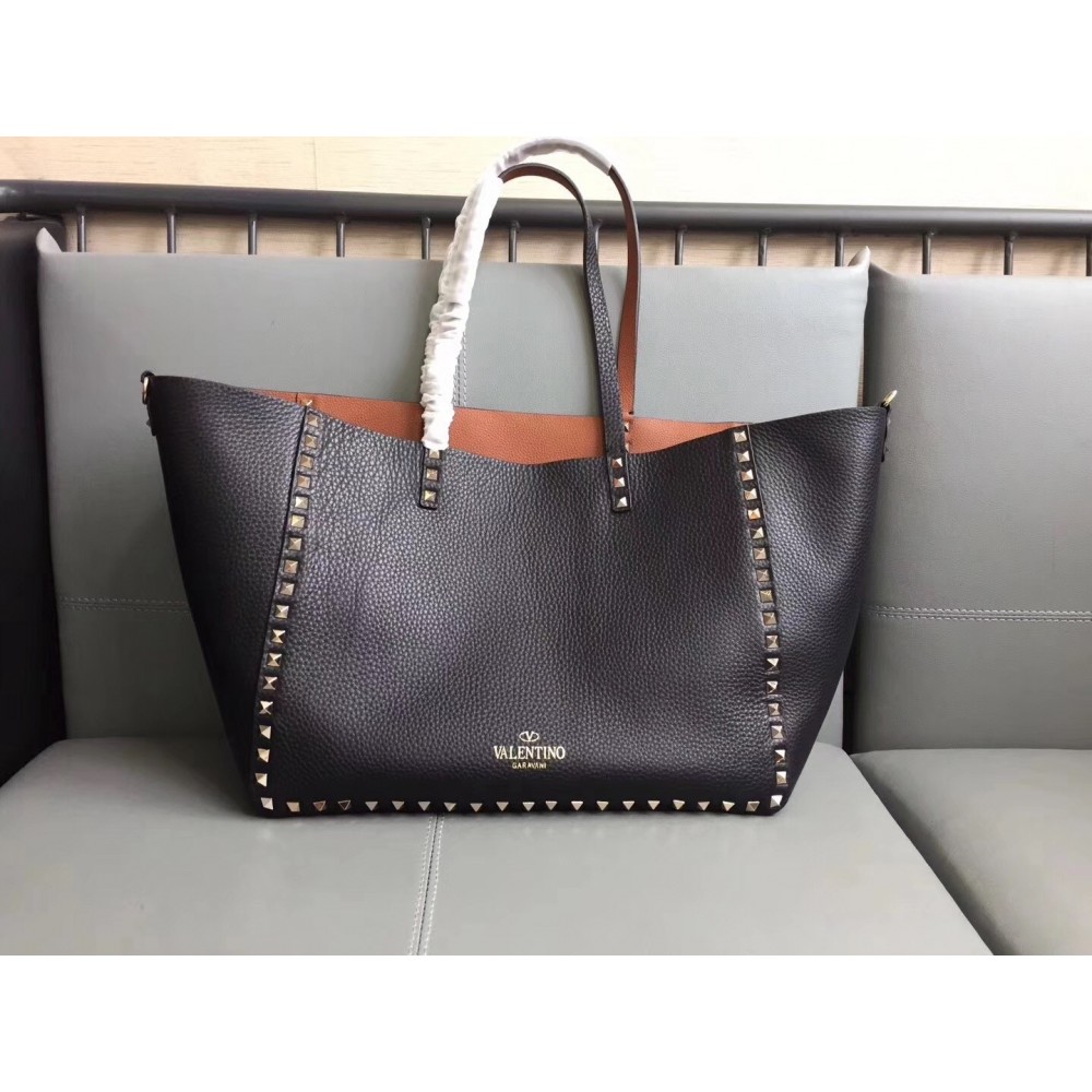 Valentino Noir Rockstud Medium Reversible Tote Bag LDBS245588