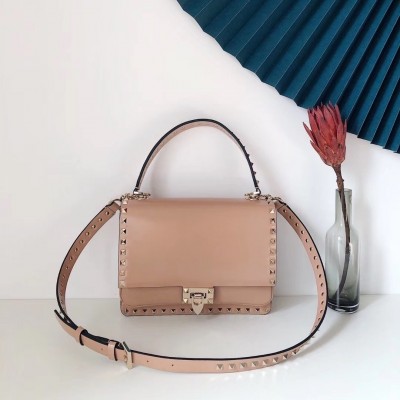 Valentino Rockstud Crossbody Bag In Nude Calfskin LDBS245607