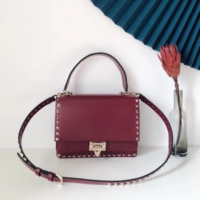 Valentino Rockstud Crossbody Bag In Red Calfskin LDBS245608