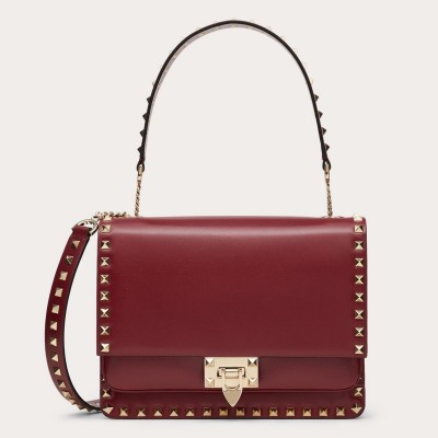 Valentino Rockstud Crossbody Bag In Red Calfskin LDBS245608