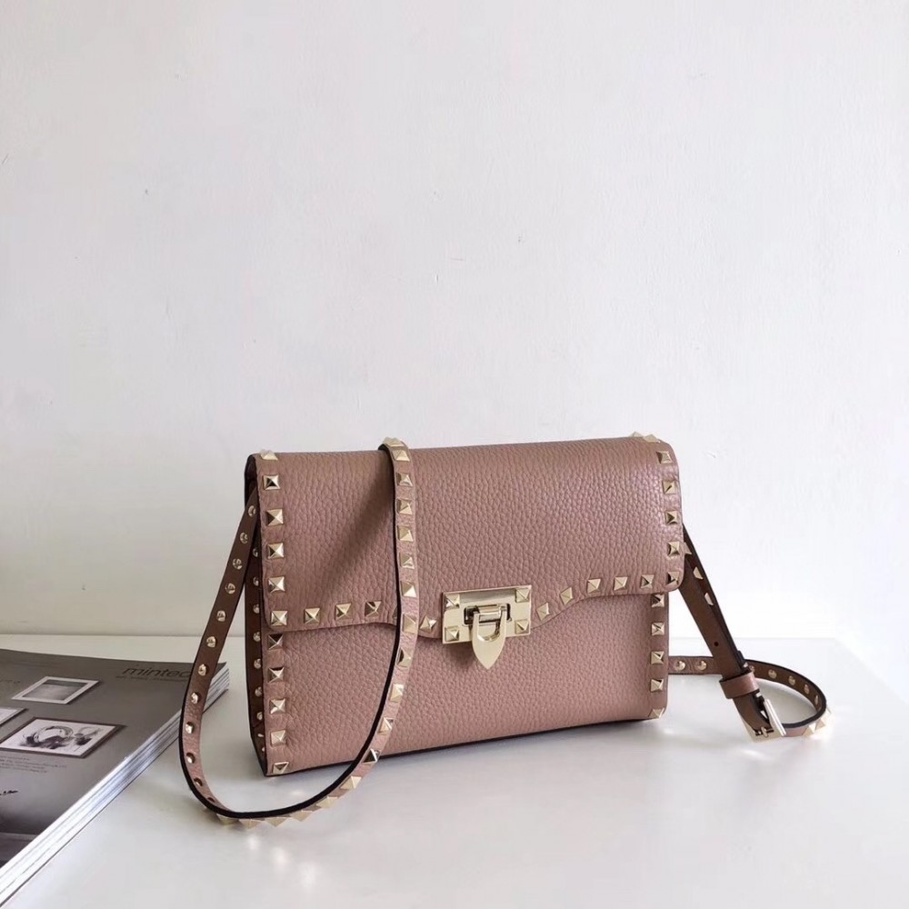 Valentino Rockstud Small Crossbody Bag In Poudre Grained Leather LDBS245620