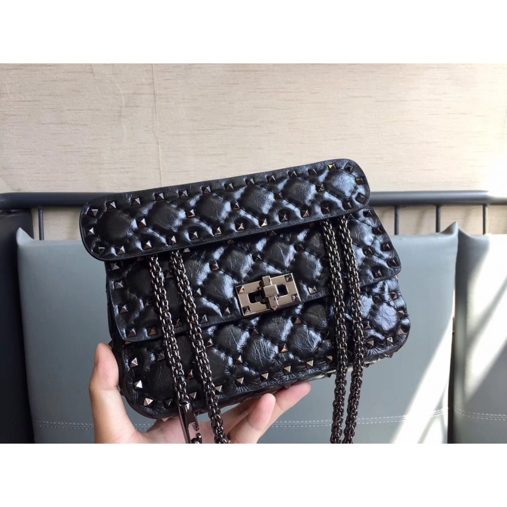 Valentino Rockstud Spike Small All Black Bag LDBS245633