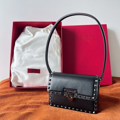 Valentino Rockstud23 Small Shoulder Bag in Black Calfskin LDBS245600