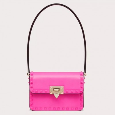 Valentino Rockstud23 Small Shoulder Bag in Pink Calfskin LDBS245601