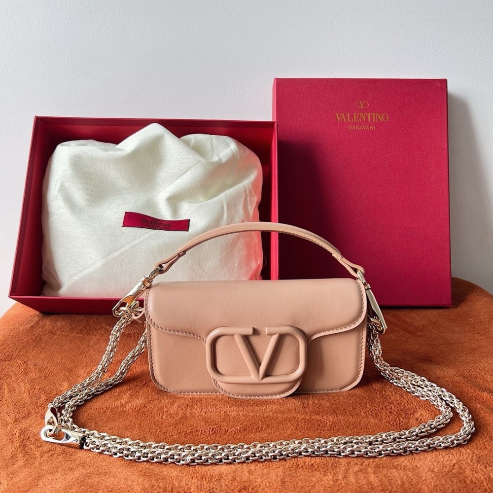 Valentino Small Loco Shoulder Bag in Powder Beige Leather LDBS245665