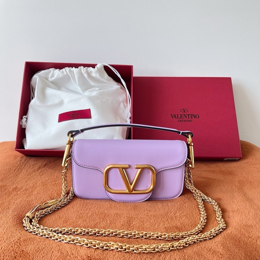 Valentino Small Loco Shoulder Bag in Wisteria Calfskin LDBS245667