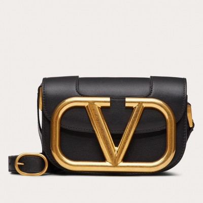 Valentino Small Supervee Crossbody Bag In Black Leather LDBS245693