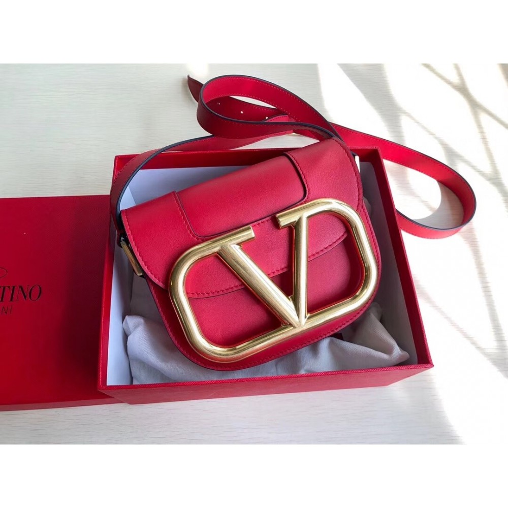 Valentino Small Supervee Crossbody Bag In Red Leather LDBS245698