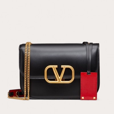 Valentino Small Vlock Shoulder Bag In Black Calfskin LDBS245700