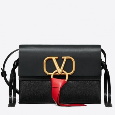 Valentino Small Vring Crossbody Bag In Black Calfskin LDBS245701