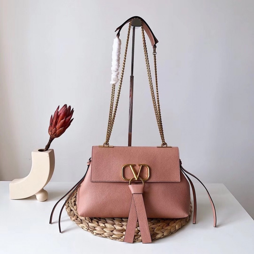 Valentino Small Vring Handbag In Pink Buffalo Leather LDBS245705