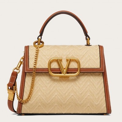 Valentino Small Vsling Handbag In Chevron Raffia LDBS245708