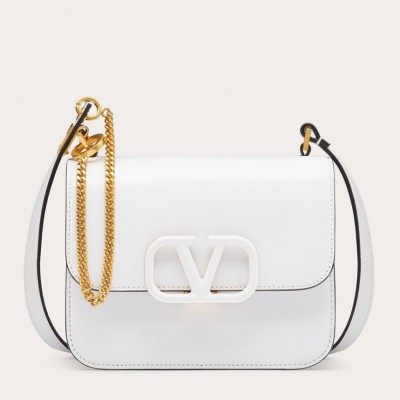 Valentino Small Vsling Shoulder Bag In White Calfskin LDBS245715